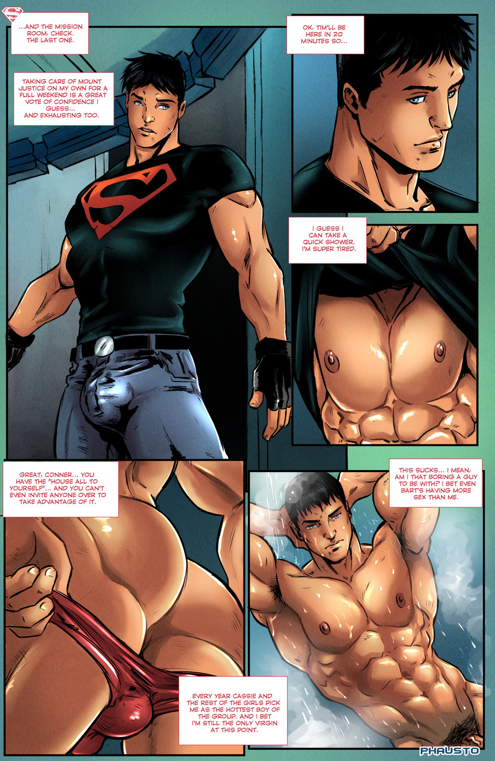 Gay Sex Cartoon Comic Porn - Phausto - Superboy 1 â€¢ Free Porn Comics