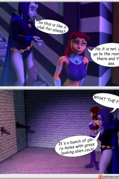 Teen Titans- Raven and Starfire and The alien gloryhole (3)