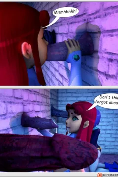 Teen Titans- Raven and Starfire and The alien gloryhole (8)