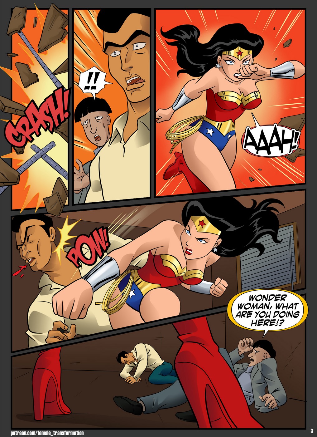 Wonder Woman Big Boobs Porn - Locofuria] - Anthro Wonder Woman vs Werewolf â€¢ Free Porn Comics