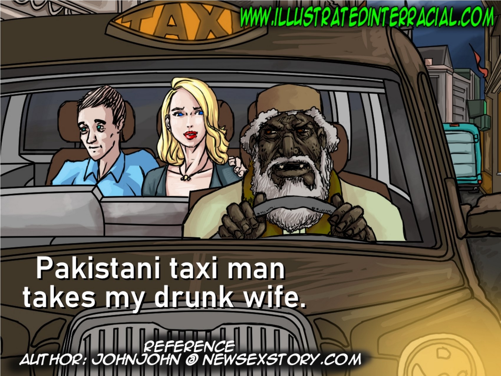 illustratedinterracial - Pakastani Taxi Man â€¢ Free Porn Comics