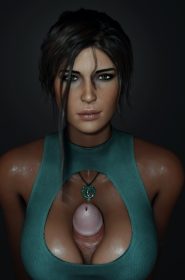 Lara puts her breasts to good use (9)