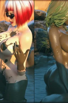 Shemale Fucking Babe in Mudbath (31)