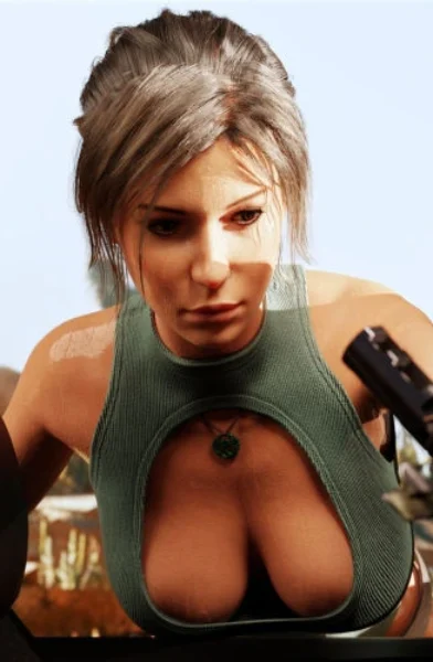 Ajax3D - Lara preparing for a day at the range