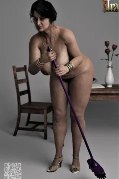 Mom is doing her chores nude (7)