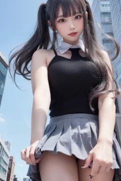 Giant girl looking down (8)