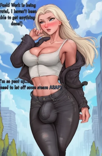 Futa x Femboy Blowing off steam [IronAIArt] Ai -porn comics