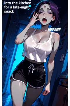 Raven sneaking into the kitchen for a late-night snack 0001